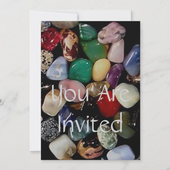 Colourful Gem Stones Invitation (Front)