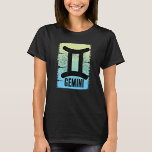 Colourful Gemini Season Birthday Zodiac Retro Vint T-Shirt