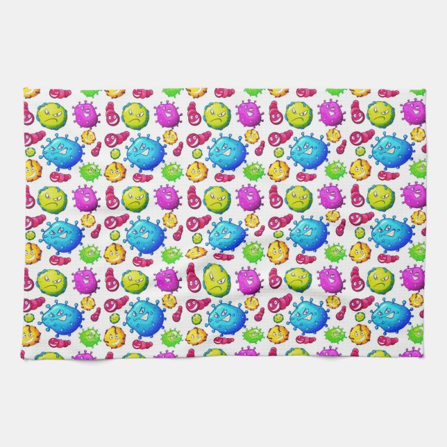 Colourful Gems Pattern Tea Towel (Horizontal)