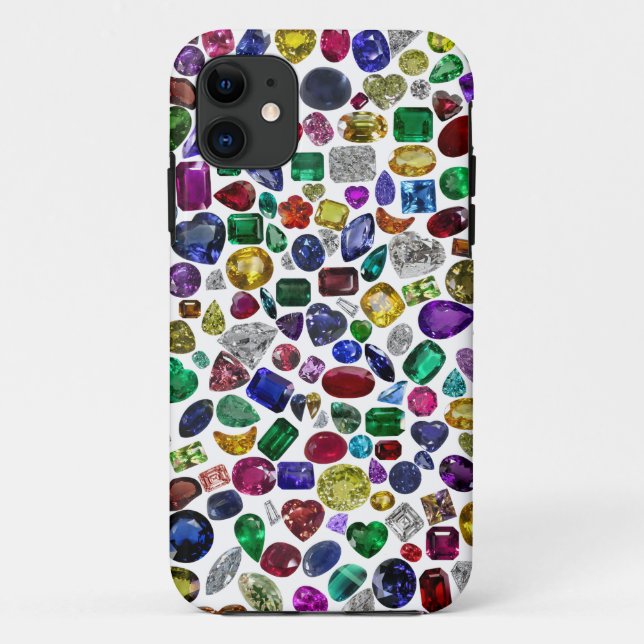 Colourful Gemstone & Diamond Pattern Case-Mate iPhone Case (Back)