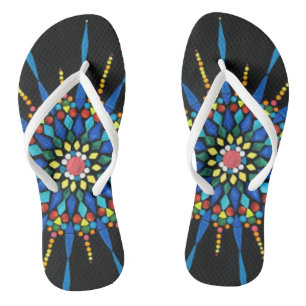 Colourful Gemstone Mosaic Flipflops