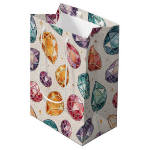 Colourful Gemstone Pattern (1) Medium Gift Bag