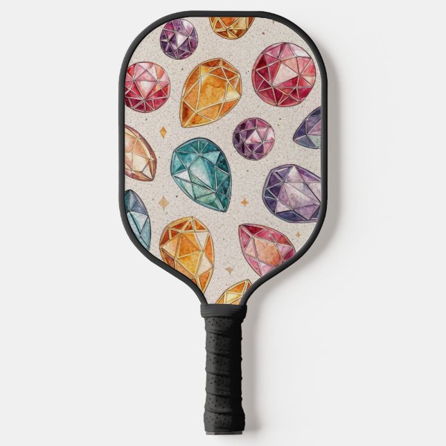 Colourful Gemstone Pattern (1) Pickleball Paddle (Front)