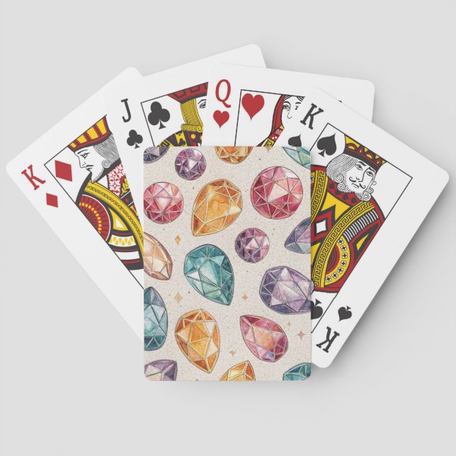 Colourful Gemstone Pattern (1) Playing Cards (Back)