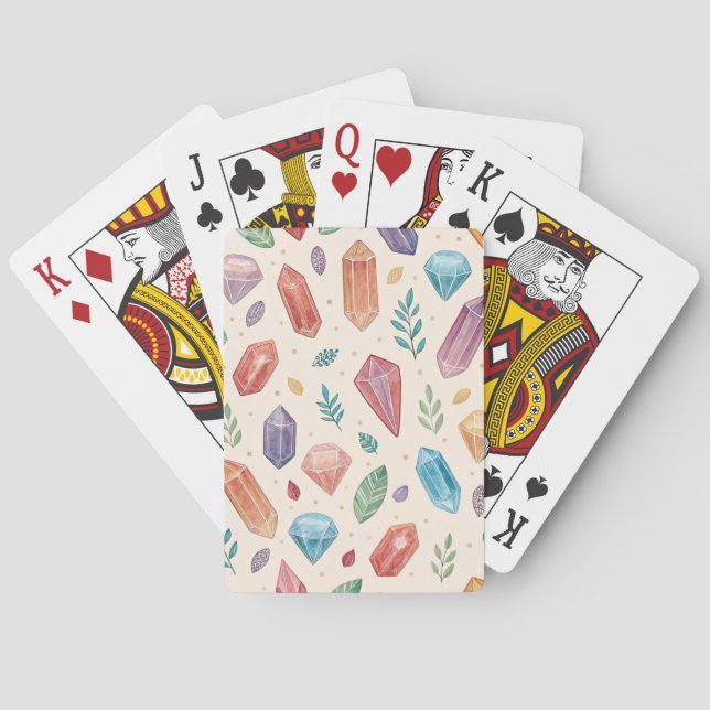 Colourful Gemstone Pattern (2) Playing Cards (Back)