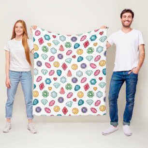 Colourful Gemstone Pattern (3) Fleece Blanket