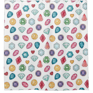 Colourful Gemstone Pattern (3) Shower Curtain