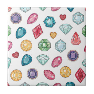 Colourful Gemstone Pattern (3) Tile