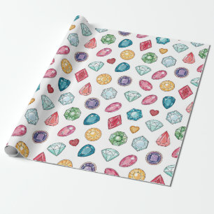 Colourful Gemstone Pattern (3) Wrapping Paper
