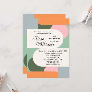 Colourful Gender Neutral Abstract Baby Shower Invitation