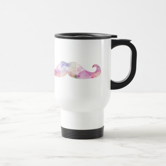 Colourful gentelman moustaches hipsters travel mug (Right)