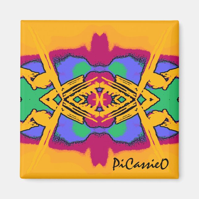 Colourful Geo Diamond Design Magnet (Front)