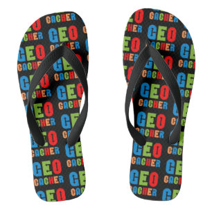 Colourful Geocacher Arrows Flip Flops