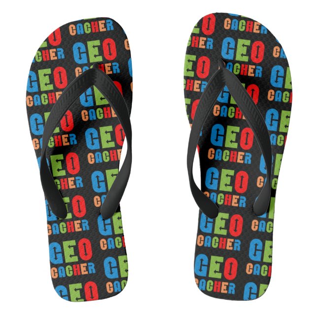 Colourful Geocacher Arrows Flip Flops (Footbed)