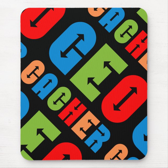 Colourful Geocacher Arrows Mouse Mat (Front)