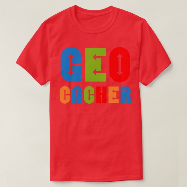 Colourful Geocacher Arrows  T-Shirt (Design Front)