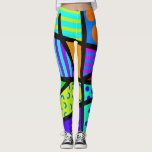 Colourful Geometric 80s Memphis Design  Leggings<br><div class="desc">Geometric patterned 80s Memphis design, with bold colours and shapes, stripes, circles and swirls. Independently designed. Best choice for the gym, as compression tights or for festivals and parties. These retro style multicoloured geometric patterned fashion running pants are bound to become your favourite piece of street fashion, given their versatility!...</div>