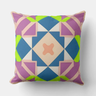 Colourful Geometric Abstract Art Cushion