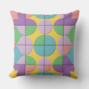 Colourful Geometric Abstract Art Cushion