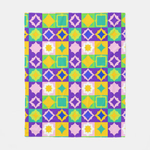 Colourful Geometric Abstract Art Fleece Blanket
