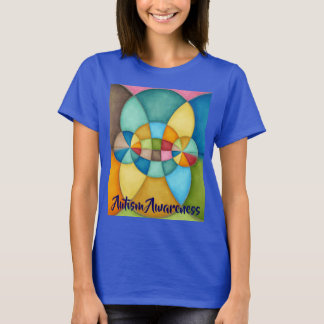 Colourful Geometric Abstract Autism Awareness T-Shirt