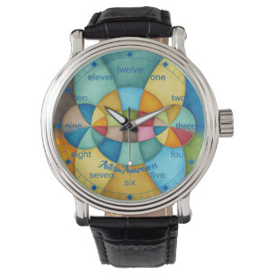 Colourful Geometric Abstract Autism Awareness Watch
