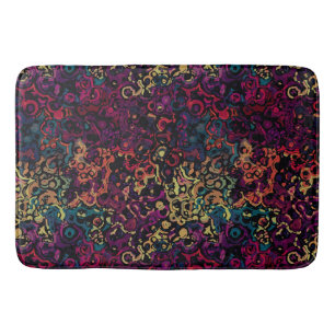 Colourful geometric abstract bath mat