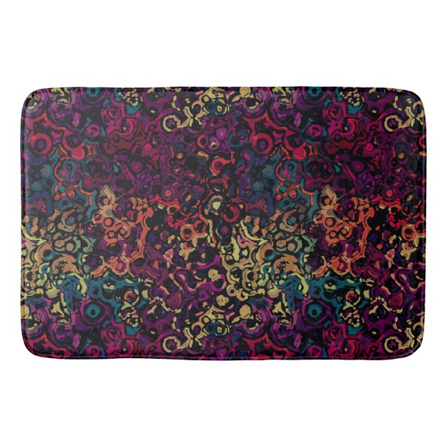 Colourful geometric abstract  bath mat (Front)