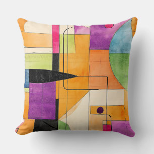 Colourful Geometric Abstract Deisgn Cushion