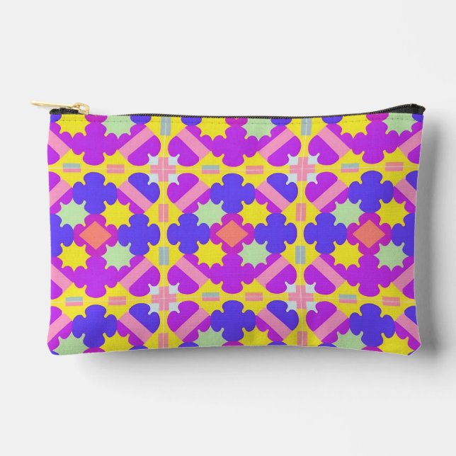 Colourful Geometric Abstract Design Accessory Pouch (Front)