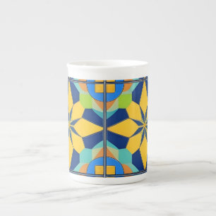 Colourful Geometric Abstract Design Bone China Mug