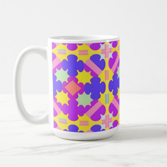 Colourful Geometric Abstract Design Coffee Mug (Left)