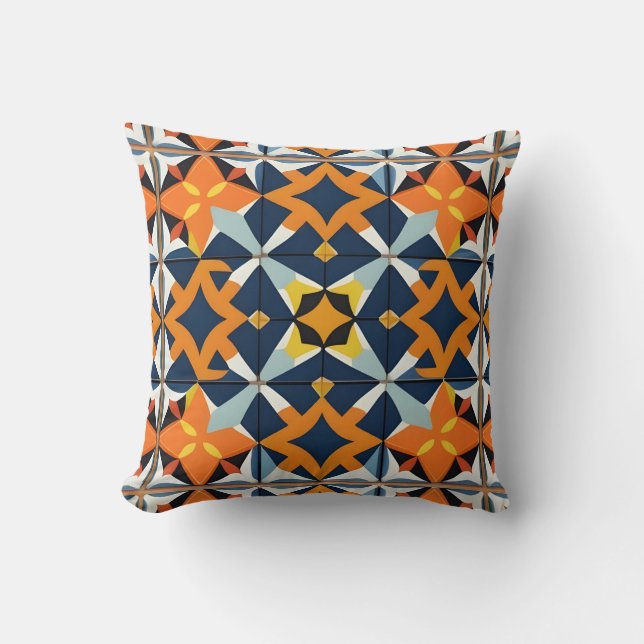 Colourful Geometric Abstract Design Cushion (Front)
