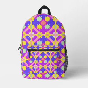 Colourful Geometric Abstract Design Printed Backpack