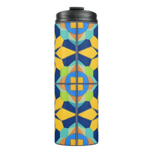 Colourful Geometric Abstract Design Thermal Tumbler