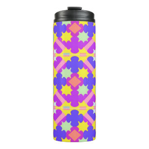 Colourful Geometric Abstract Design Thermal Tumbler