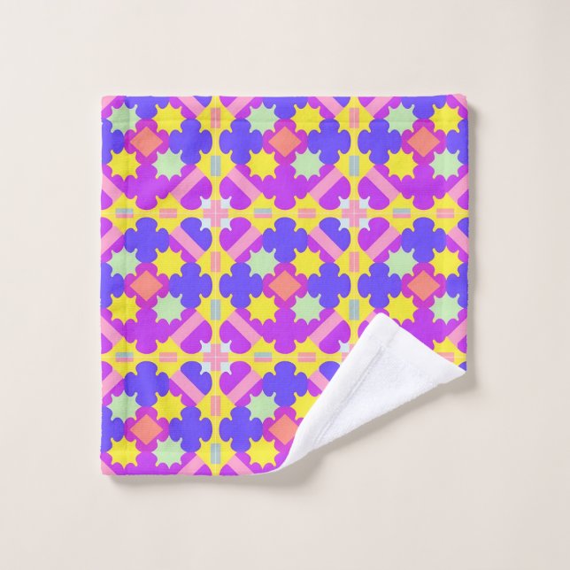 Colourful Geometric Abstract Design Wash Cloth (Wash Cloth)