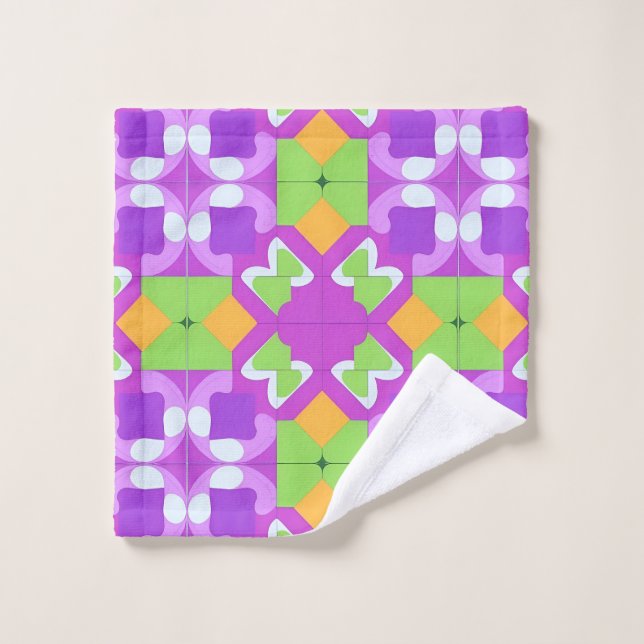 Colourful Geometric Abstract Design Wash Cloth (Wash Cloth)
