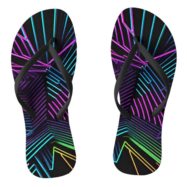 Colourful Geometric Abstract Flip Flops (Footbed)