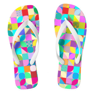Colourful Geometric Abstract Fun Graphic Flip Flop