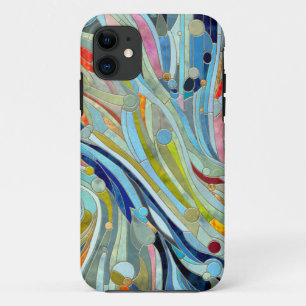 Colourful Geometric Abstract Mosaic Art iPhone 11 Case