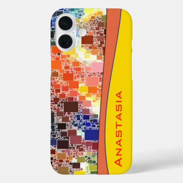 Colourful Geometric Abstract Personalised Case-Mate iPhone Case (Back)