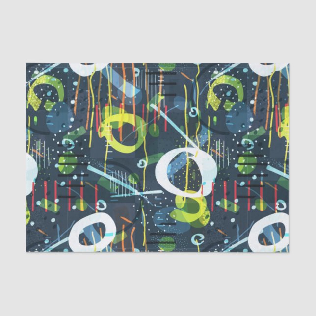 Colourful geometric abstract shapes pattern tissue paper (Front)