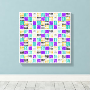 Colourful Geometric Abstract Squares Pattern Canvas Print