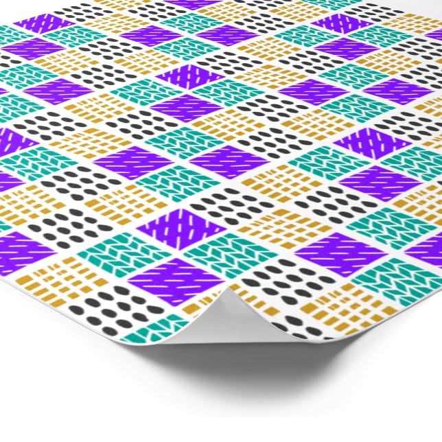 Colourful Geometric Abstract Squares Pattern Poster (Corner)