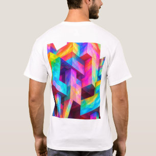 Colourful Geometric Abstract T-Shirt – Vibrant Mod
