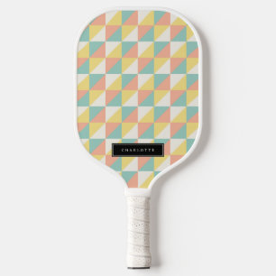 Colourful Geometric Abstract Triangle Modern Pickleball Paddle