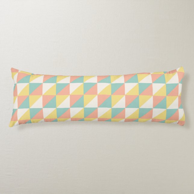 Colourful Geometric Abstract Triangle Pattern Body Cushion (Front)