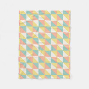 Colourful Geometric Abstract Triangle Pattern Fleece Blanket