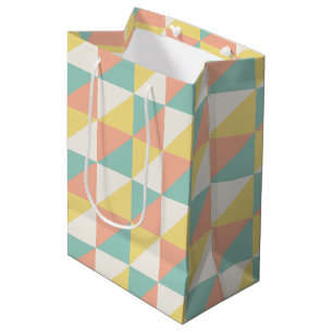 Colourful Geometric Abstract Triangle Pattern Medium Gift Bag